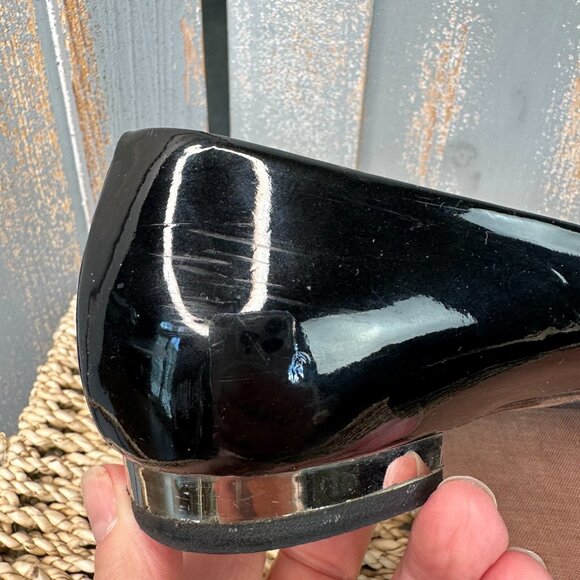 CHANEL Patent Leather Peep Toe Ballet Flats Black Sz IT 36 1/2, US 6 1/2 - Picture 15 of 16